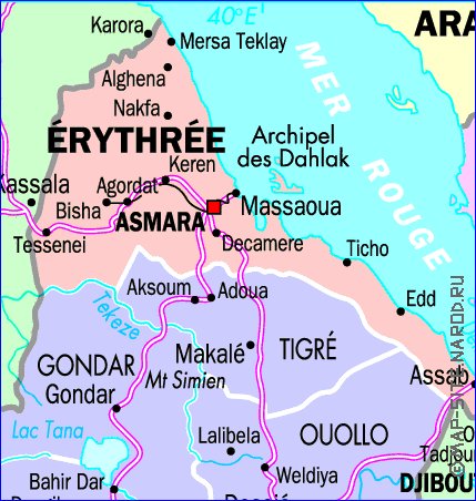 Administratives carte de Ethiopie