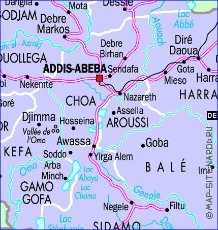 Administratives carte de Ethiopie