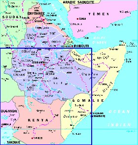 Administratives carte de Ethiopie