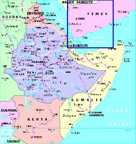 Administratives carte de Ethiopie