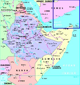 Administratives carte de Ethiopie