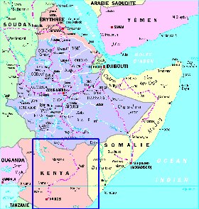 Administratives carte de Ethiopie