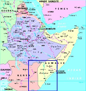 Administratives carte de Ethiopie