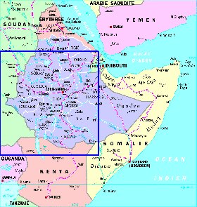 Administratives carte de Ethiopie