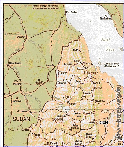 carte de Ethiopie