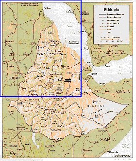 mapa de Etiopia