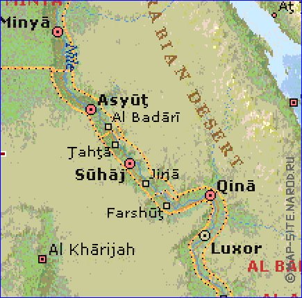 Administrativa mapa de Egipto em ingles