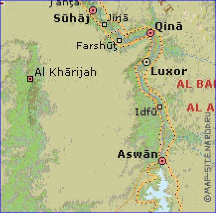 Administrativa mapa de Egipto em ingles