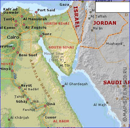 Administrativa mapa de Egipto em ingles