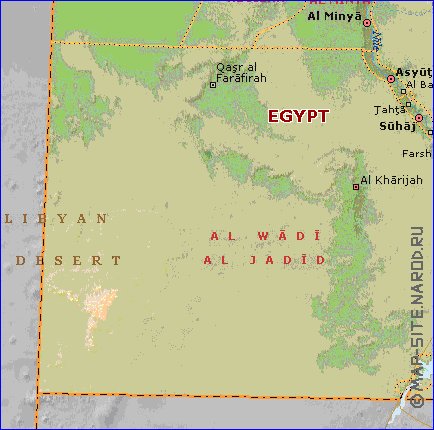 Administrativa mapa de Egipto em ingles