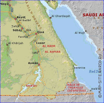 Administrativa mapa de Egipto em ingles