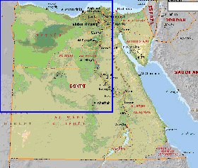 Administrativa mapa de Egipto em ingles