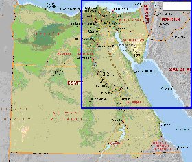 Administrativa mapa de Egipto em ingles