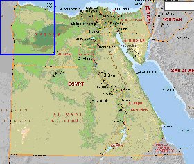 Administrativa mapa de Egipto em ingles