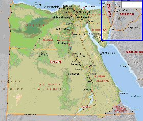 Administrativa mapa de Egipto em ingles