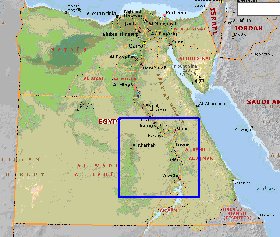 Administrativa mapa de Egipto em ingles