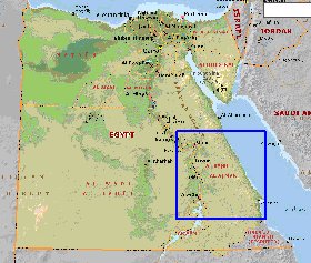 Administrativa mapa de Egipto em ingles