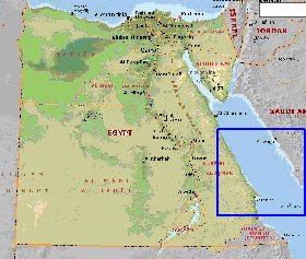 Administrativa mapa de Egipto em ingles