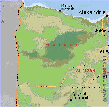 Administrativa mapa de Egipto em ingles