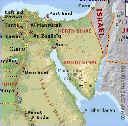 Administrativa mapa de Egipto em ingles