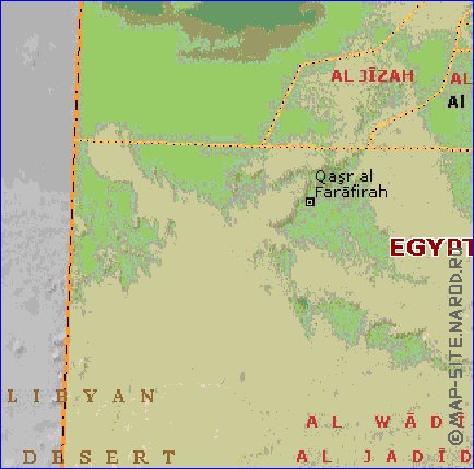 Administrativa mapa de Egipto em ingles