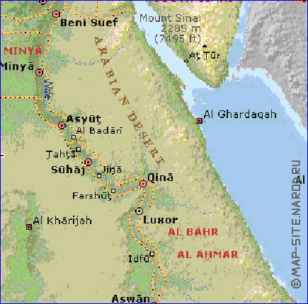 Administrativa mapa de Egipto em ingles