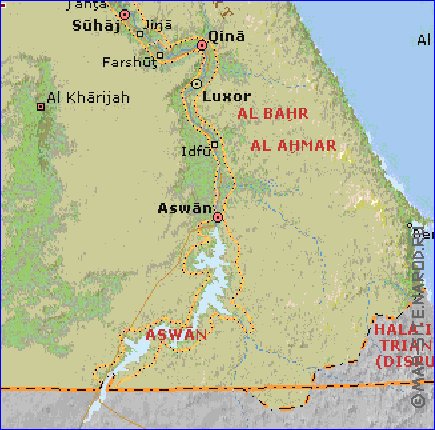 Administrativa mapa de Egipto em ingles