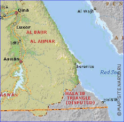 Administrativa mapa de Egipto em ingles