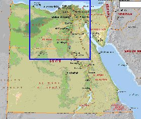 Administrativa mapa de Egipto em ingles