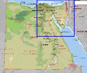 Administrativa mapa de Egipto em ingles