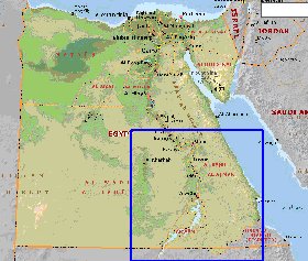 Administrativa mapa de Egipto em ingles