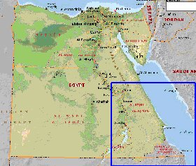 Administrativa mapa de Egipto em ingles