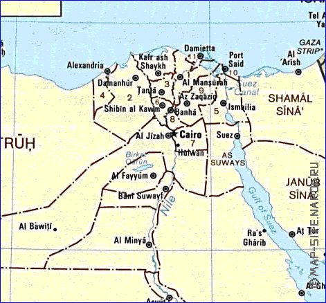 Administrativa mapa de Egipto