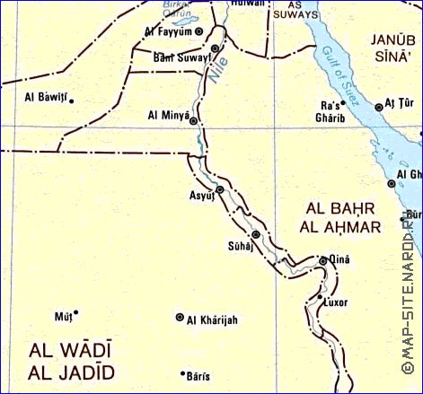 Administrativa mapa de Egipto