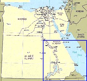 Administrativa mapa de Egipto