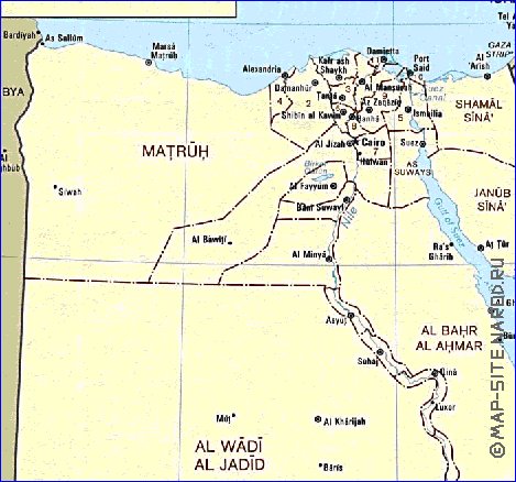 Administrativa mapa de Egipto