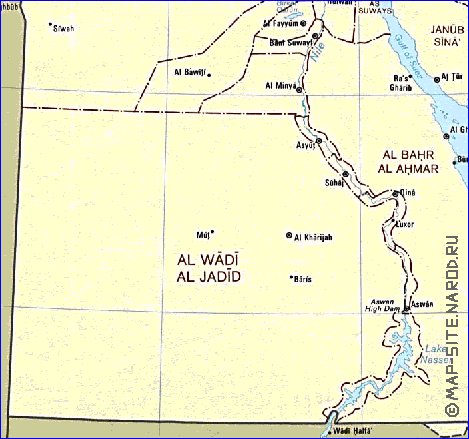 Administrativa mapa de Egipto