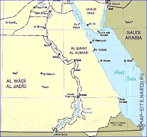 Administrativa mapa de Egipto