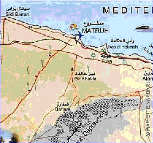 mapa de Egipto em arabe