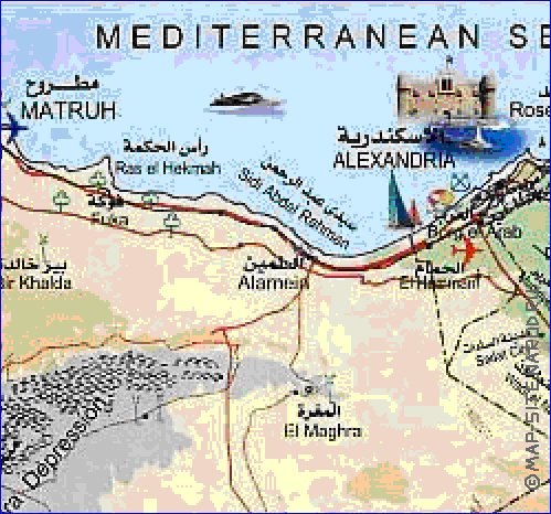 mapa de Egipto em arabe