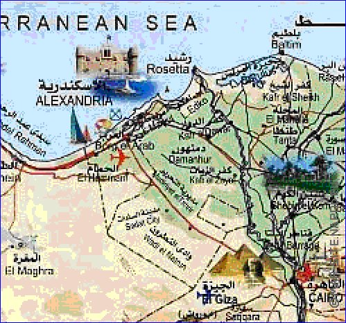 mapa de Egipto em arabe