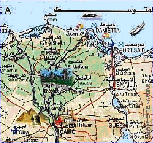 mapa de Egipto em arabe