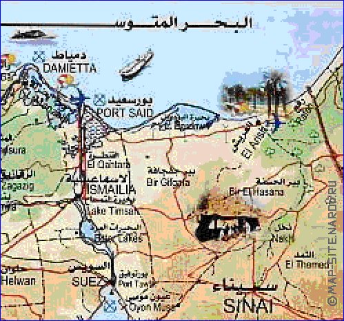 mapa de Egipto em arabe