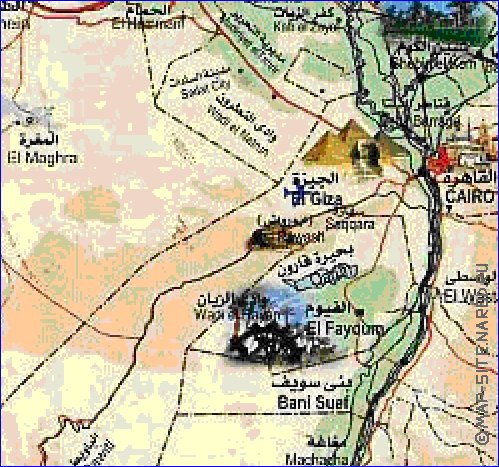 mapa de Egipto em arabe