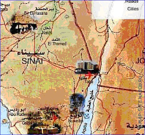 mapa de Egipto em arabe