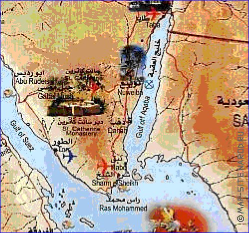 mapa de Egipto em arabe