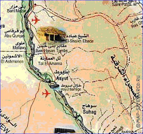 mapa de Egipto em arabe