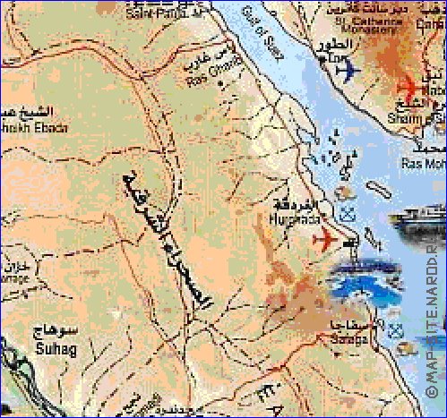 mapa de Egipto em arabe