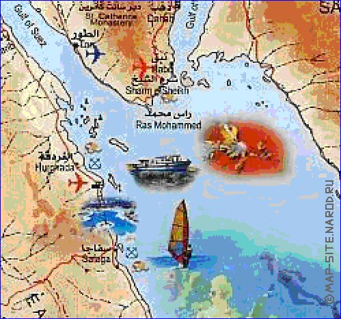 mapa de Egipto em arabe