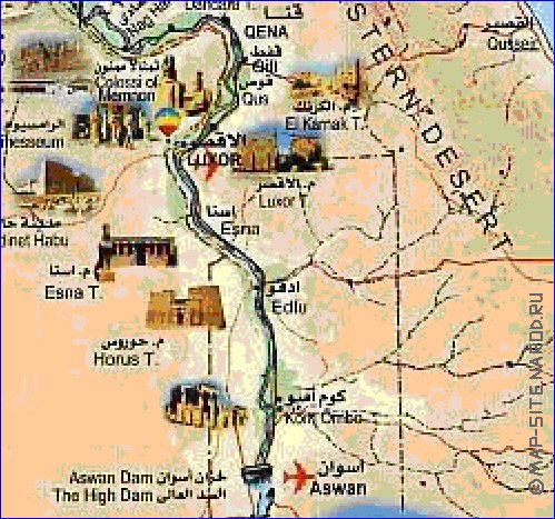 mapa de Egipto em arabe